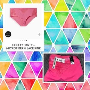 NWT Torrid Microfiber Pink Lace Cheeky Panties